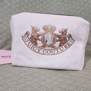 Juicy Couture Light Pink Cosmetic Case with Gold Logo New